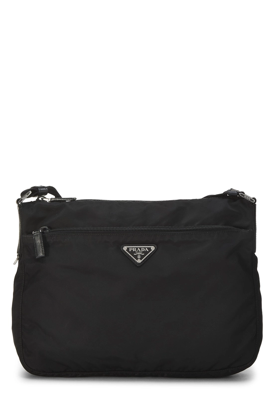 Black Nylon Messenger Bag, , large image number 0