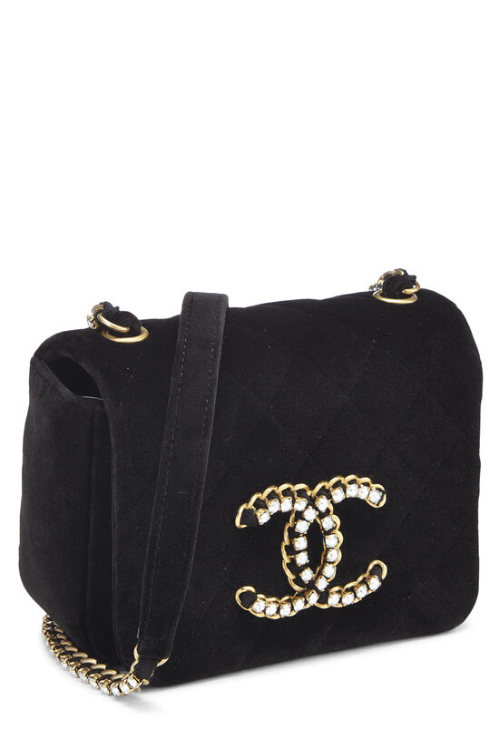 Black Velvet 'CC' Flap Bag Mini, , large image number 2