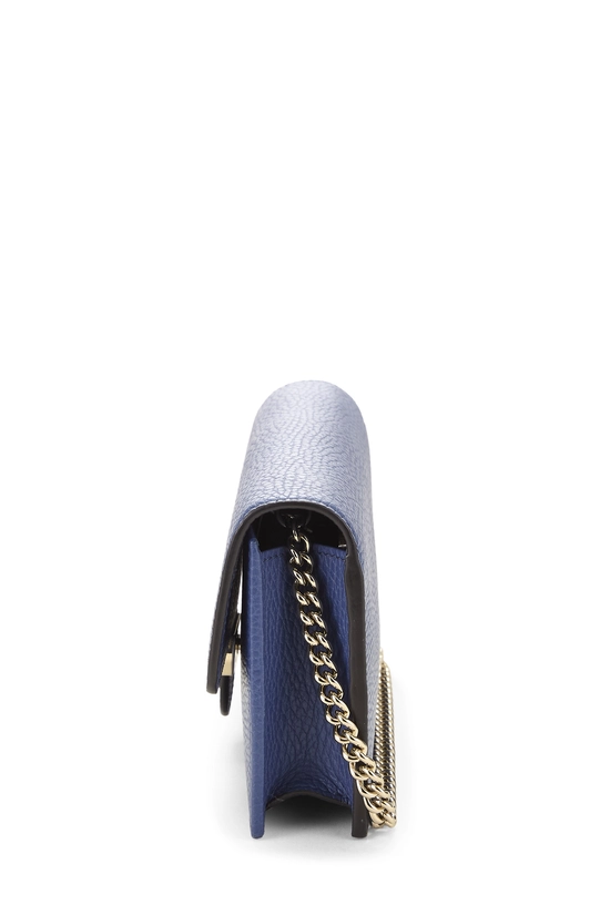 Blue Leather Interlocking Wallet On Chain (WOC) Small, , large image number 2