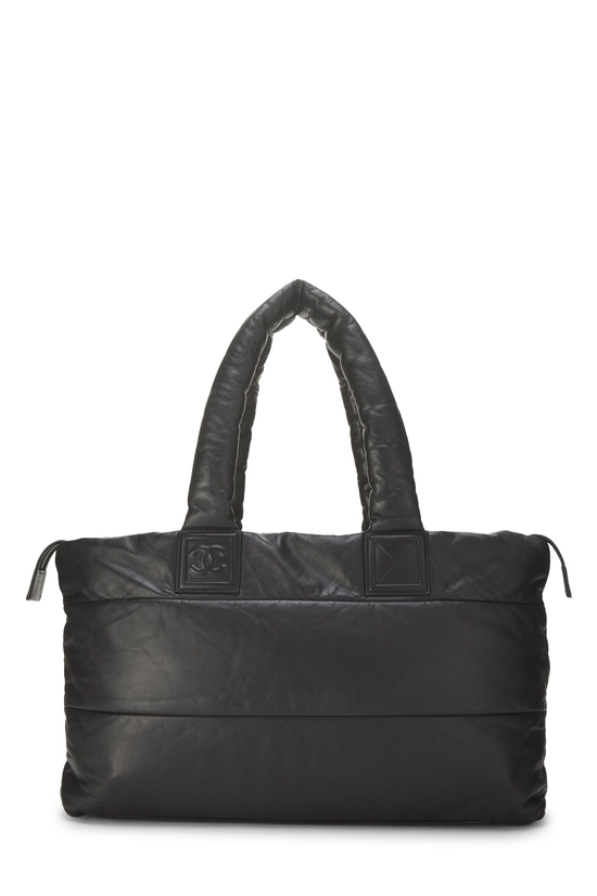 Black Lambskin Reversible Coco Cocoon Tote XL, , large image number 3