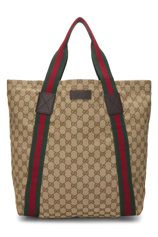 Original GG Canvas Flat Web Tote, , large image number 0