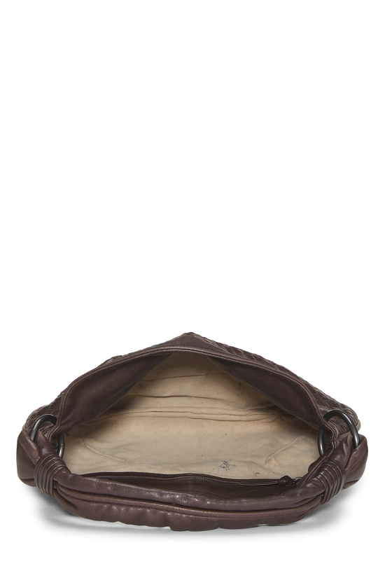 Brown Intrecciato Leather Hobo Small, , large image number 5