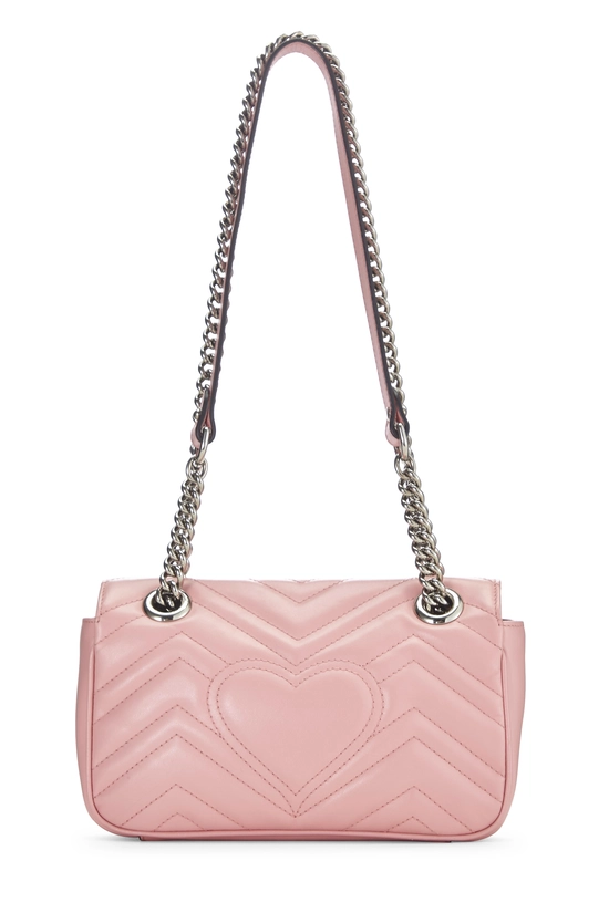 Pink Leather GG Marmont Shoulder Bag Mini, , large image number 3
