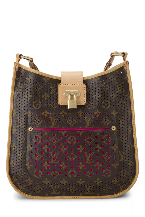 Fuchsia Monogram Perforated Musette, , large image number 0
