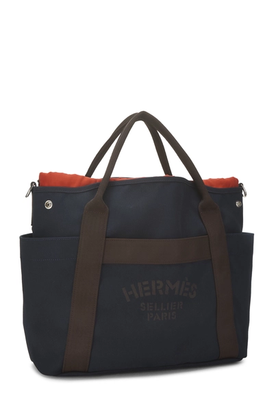 Hermès Navy Canvas Sac de Pansage Grooming Bag — photo 2