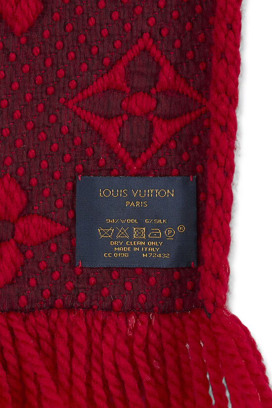 Red Wool Logomania Scarf, , large image number 1