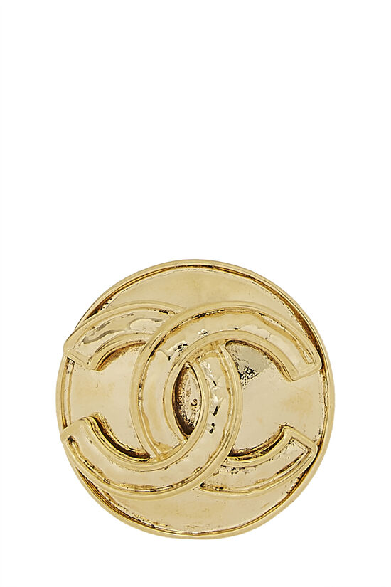 Gold 'CC' Round Pin Small, , large image number 0
