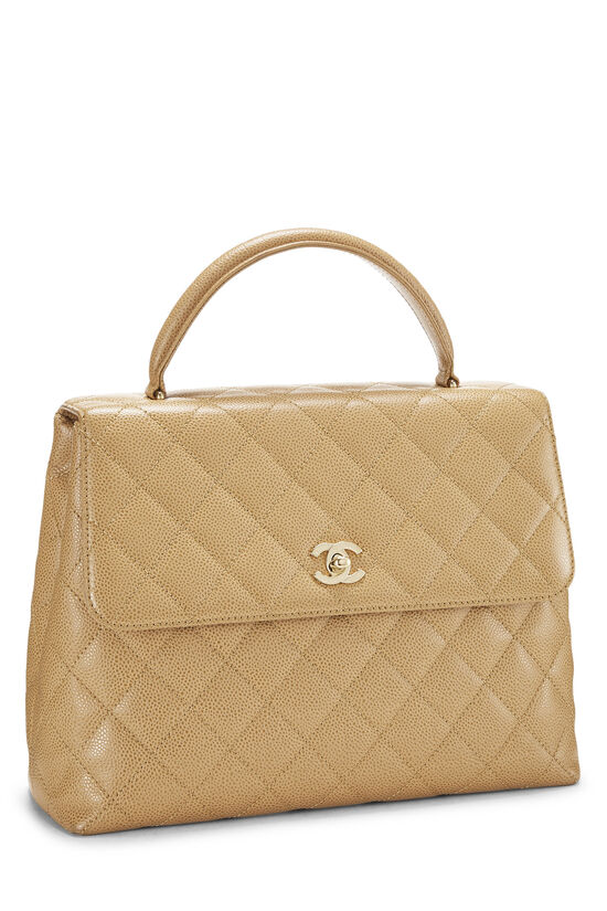 Beige Quilted Caviar Kelly, , large image number 1
