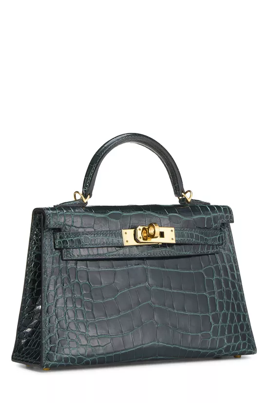 Vert Cypres Alligator Kelly Sellier 20 Mini NM, , large image number 1