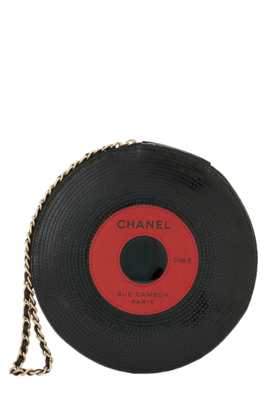 Black Patent Vinyl Record Clutch, , large image number 3