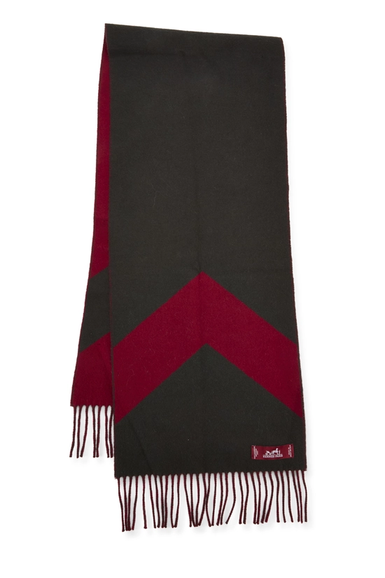 Black & Red Cashmere Bicolor Scarf, , large image number 0