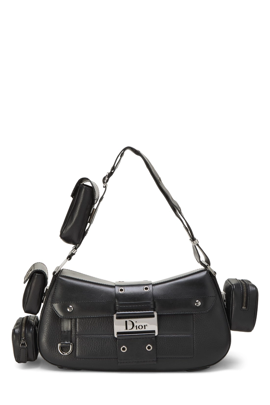 Black Leather Street Chic Columbus Shoulder Bag, , large image number 0