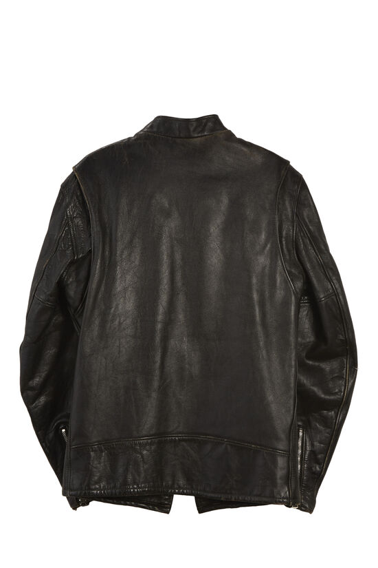 Black Leather Schott 1960s Jacket, , large image number 1