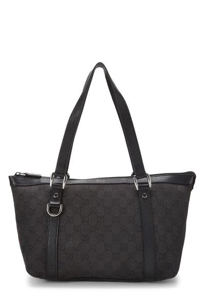 Gucci Black GG Denim Abbey Zip Tote
