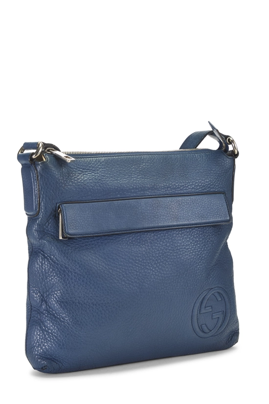 Blue Leather Soho Flap Messenger, , large image number 1
