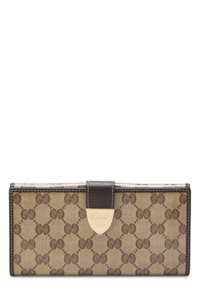 Brown GG Crystal Canvas Continental Wallet