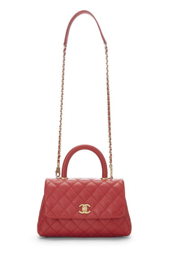 Red Quilted Caviar Coco Handle Bag Mini, , large image number 2