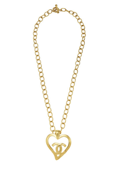 Gold 'CC' Open Heart Necklace