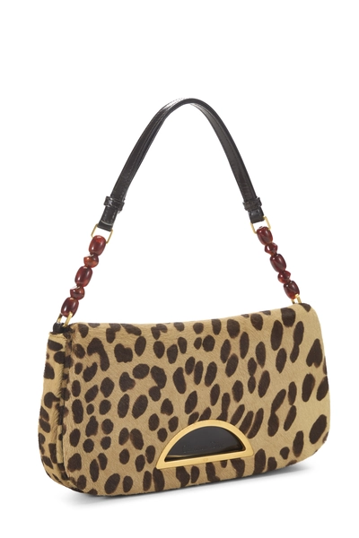 Brown Ponyhair Malice Shoulder Bag, , large