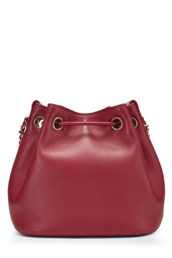 Red Lambskin Lucky Charm Bucket Bag Mini, , large image number 4