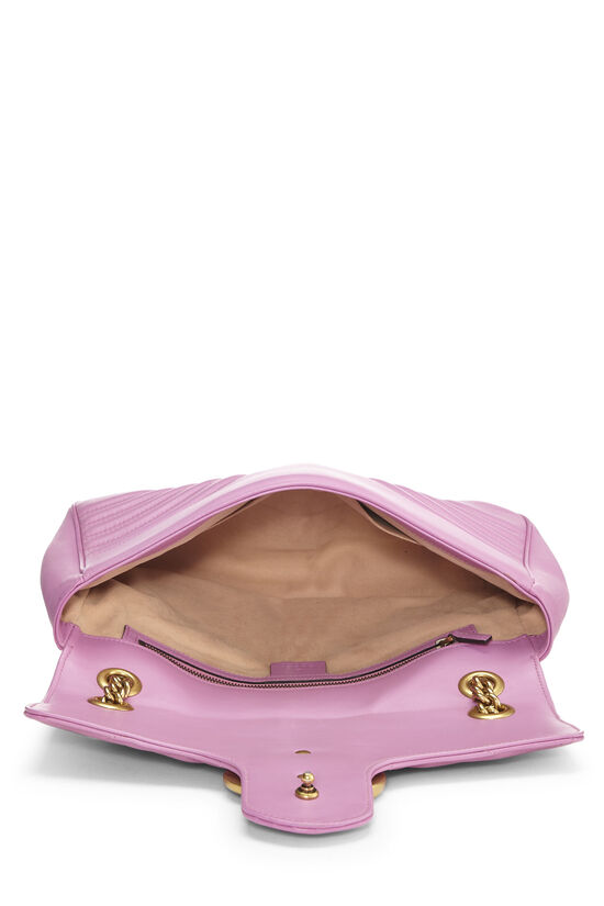 Pink Leather GG Marmont Shoulder Bag, , large image number 5