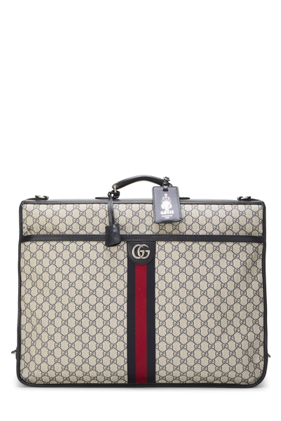 Gucci Navy Original GG Supreme Canvas Ophidia Savoy Garment Bag