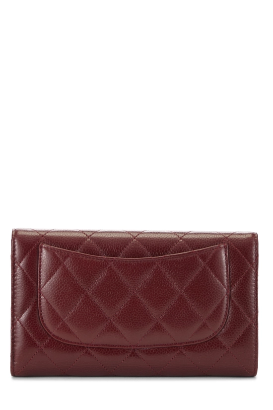 Burgundy Caviar Classic Flap Wallet, , large image number 2