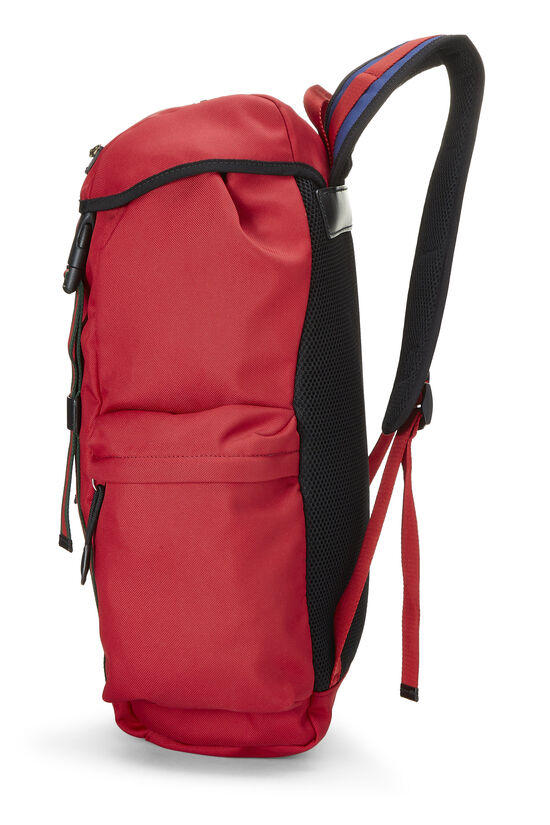 Red Techno Canvas Web Backpack, , large image number 2