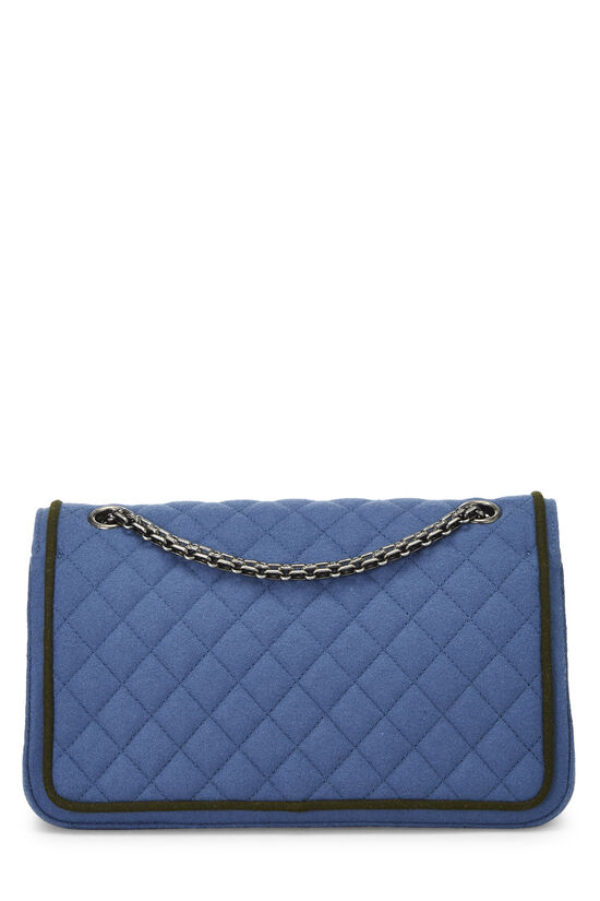 Chanel Paris-Salzburg Blue Wool Classic Double Flap Medium Q6B2XK4IB0000