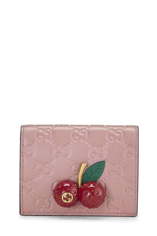 Pink Guccissima Cherry Card Case, , large image number 0