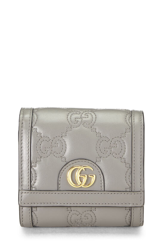 Grey Leather GG Marmont Compact Wallet, , large image number 0