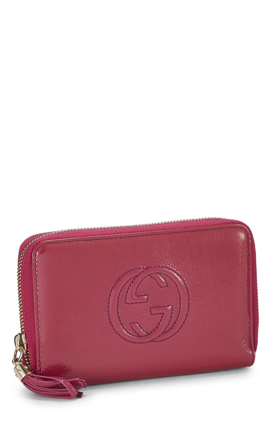 Pink Leather Soho Zip Around Wallet, , large image number 1