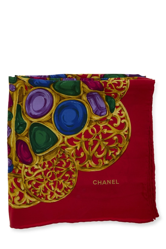 Red Silk Scarf, , large image number 1