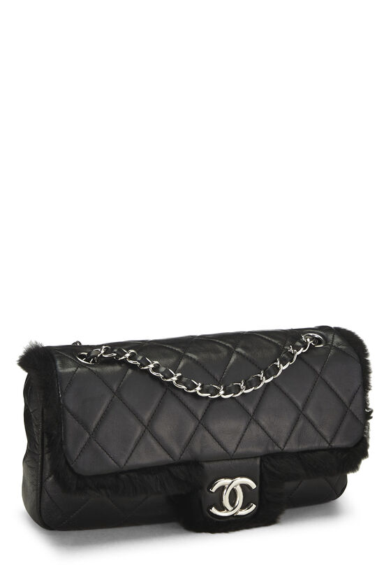 Black Quilted Lambskin Shearling Half Flap Medium, , large image number 1