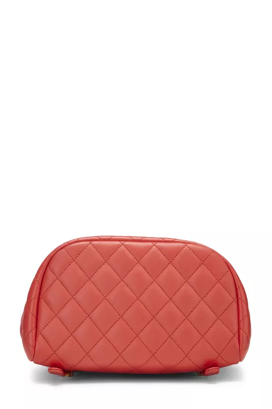 Red Quilted Lambskin Urban Spirit Backpack Small, , large image number 4