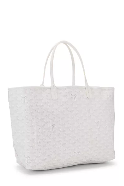 White Goyardine Canvas Saint-Louis PM, , large