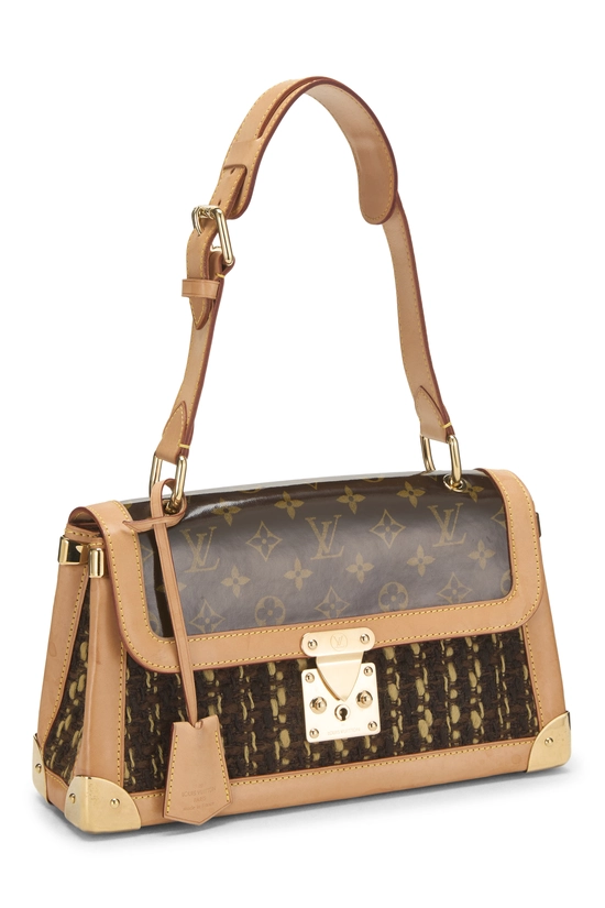 Brown Monogram Tweedy Shoulder Bag, , large image number 1