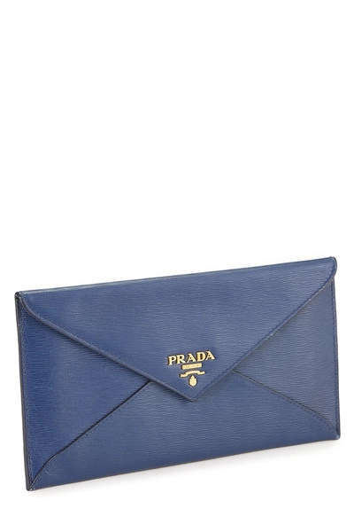 Blue Saffiano Envelope Wallet, , large
