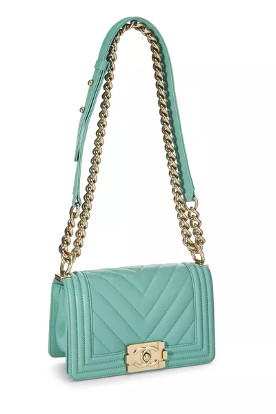 Green Quilted Caviar Boy Small, , large