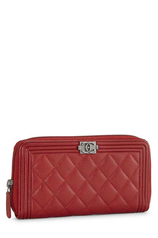 Red Quilted Caviar Boy Wallet, , large image number 1