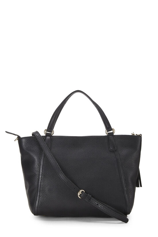 Black Grained Leather Soho Top Handle Bag, , large image number 3