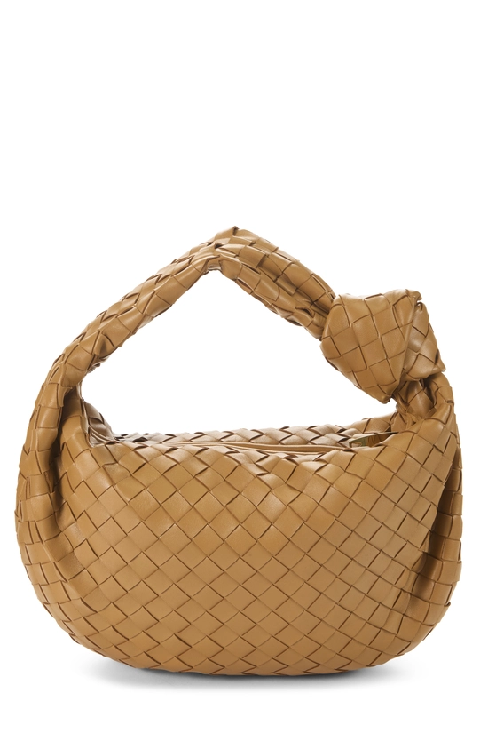 Brown Intrecciato Leather Teen Jodie, , large image number 3