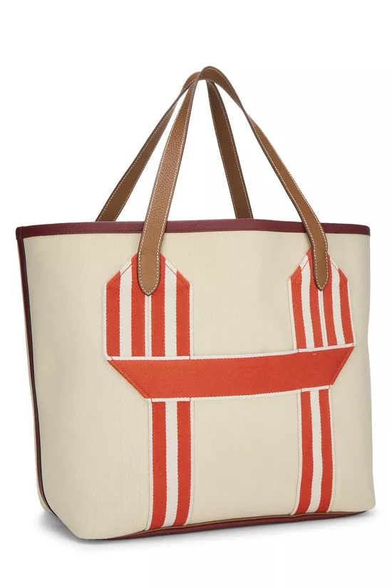 Beige Canvas Pursangle Tote, , large image number 1
