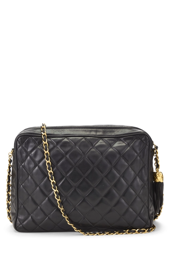 Black Quilted Lambskin Pocket Camera Bag Large, , large image number 3