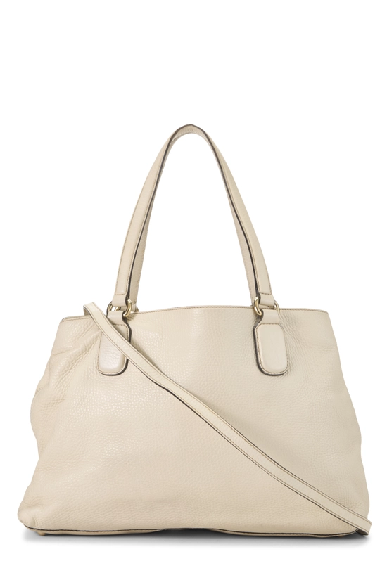 Cream Leather Soho Working Tote Large, , large image number 3