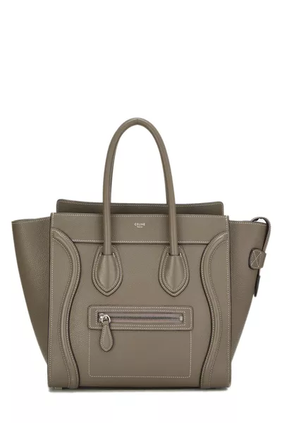 Grey Drummed Calfskin Luggage Micro