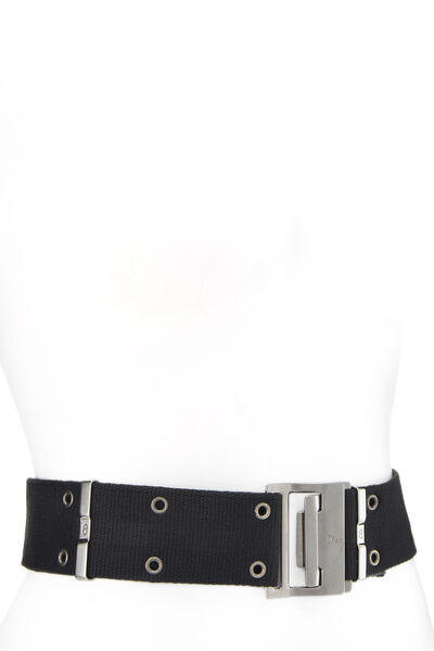 Black Oblique Canvas Belt Bag, , large