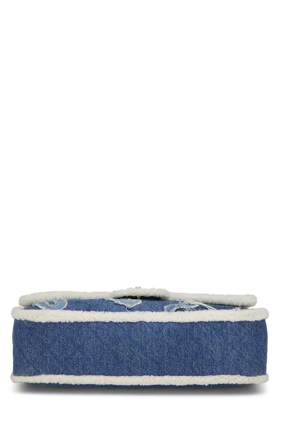 Paris-Egypt Blue Denim & Shearling Hieroglyph Flap Maxi, , large image number 4