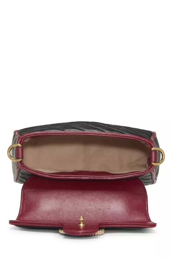 Black Leather Torchon GG Marmont Top Handle Bag Mini, , large image number 5