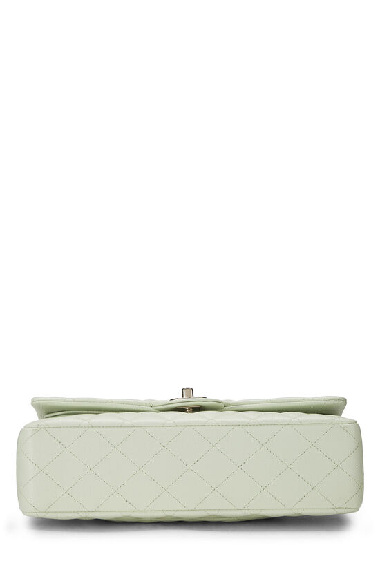 Chanel Green Quilted Caviar Classic Double Flap Medium  